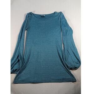 Michael Stars Blue Long Sleeve Top Women’s OSFM Boho Casual Stretch Blouse